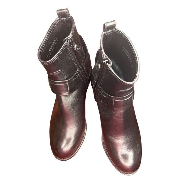 Tory Burch Colton Black Leather Logo Bootie NWOB Size 6 - Picture 5 of 9